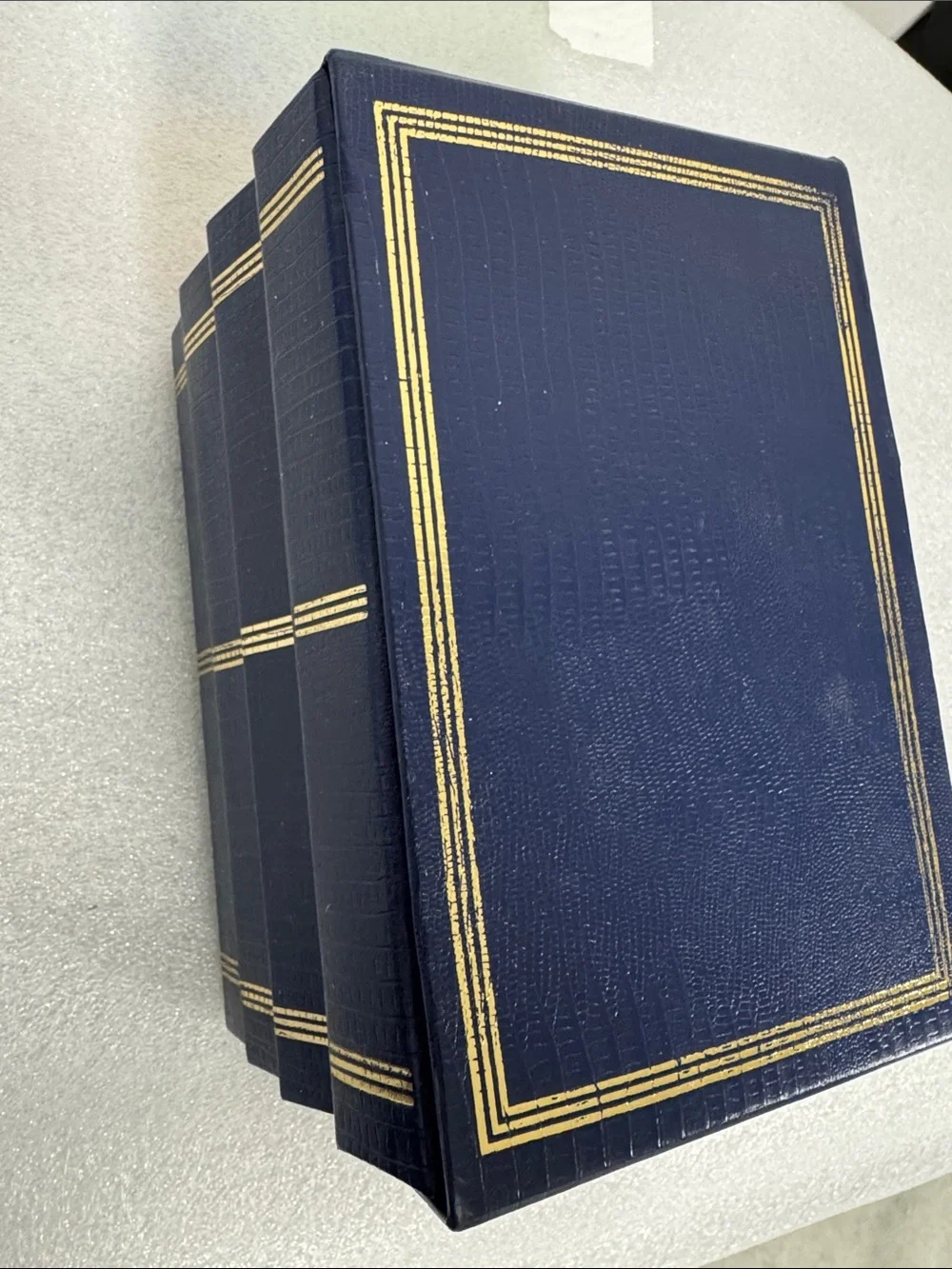 Navy Blue Photo Album Set with Slipcase - 3-Pack